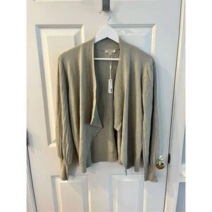 Essentials Milano Sage Green Waterfall Poet Sleeve Cardigan Sweater sz M NWT